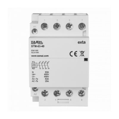 Stycznik modułowy instalacyjny 63A 4xNO 230V AC TYP: STM-63-40 (EXT10000299-WUN)